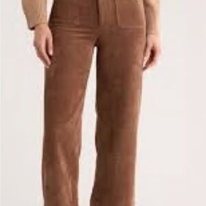 Elie Tahari wide leg cords in light gingerbread, Sz 8, NWT